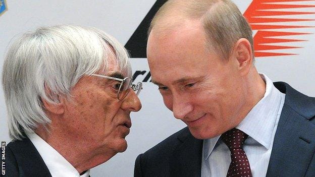 Ex-F1 boss Ecclestone says he’d take a bullet for Putin