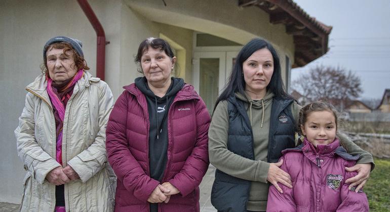 Svitlana Nikitina (second from left) and her family fled Odesa at the start of the Ukraine war.